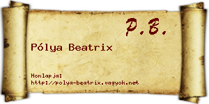 Pólya Beatrix névjegykártya